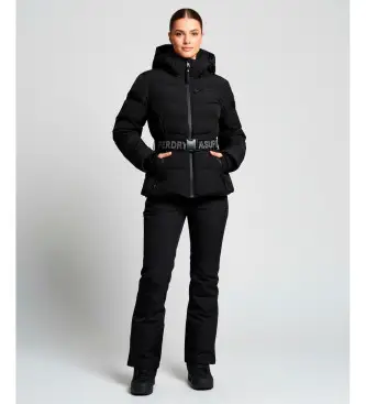 per donna WS110178A Giacca da sci imbottita Luxe con cintura in nero (XS), Casual, Poliamide