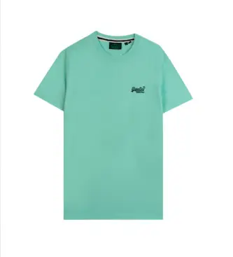 per uomo M1011245A T-shirt verde con logo Essential turchese (XXL), Casual, Manica corta, Cotone biologico, Sostenibile