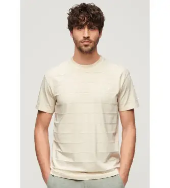 per uomo M1011570A T-shirt beige con texture vintage e logo (XXL), Casual, Cotone, Manica corta