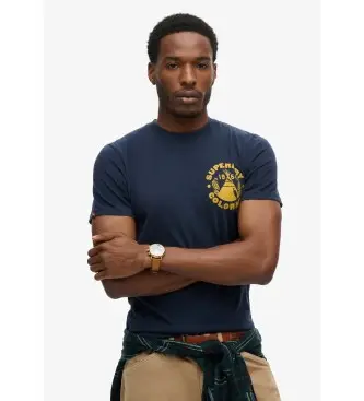 per uomo M1011989A T-shirt grafica per esterni blu scuro (XXL), Casual, Cotone, Manica corta, Sostenibile, Navy, Cotone Riciclato