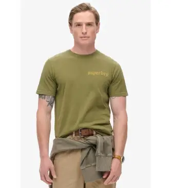 per uomo M1012012A T-shirt con grafica tatuaggio verde (XXL), Casual, Cotone, Manica corta