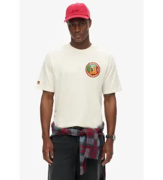 per uomo M1012017A Maglietta bianca con cartolina di viaggio (XXL), Bianco, Casual, Cotone, Manica corta