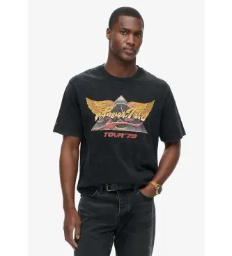 per uomo M1012019A Maglietta nera rock anni '70 (XXL), Nero, Casual, Cotone, Manica corta