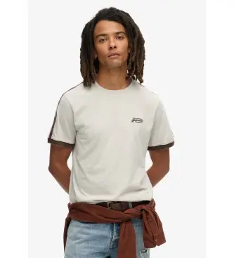 per uomo M1012040A Maglietta grigia retrò con logo essenziale (M), Casual, Grigio, Cotone, Manica corta