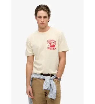 per uomo M1012113A T-shirt ampia Trade Tools in bianco crema (M), Casual, Cotone, Manica corta