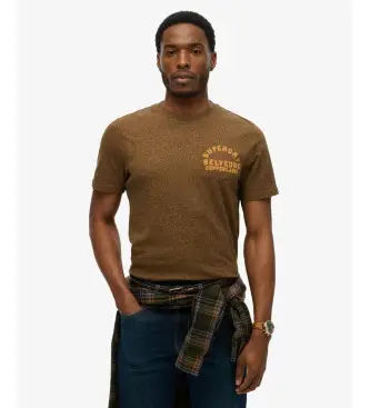 per uomo M1012128A Maglietta con etichetta in rame marrone (S), Casual, Cotone, Manica corta