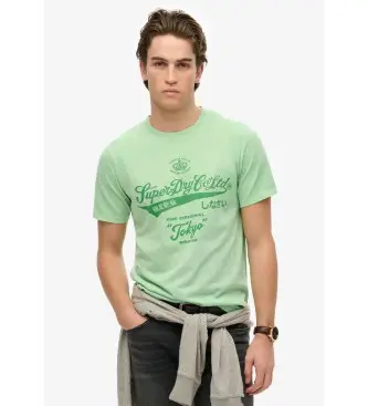 per uomo M1012129A T-shirt da lavoro verde lavata dal taglio rilassato (S), Casual, Cotone, Manica corta