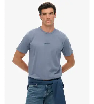 per uomo M1012131A Maglietta con micro logo Blue Flint Stone (M), Casual, Cotone, Manica corta Blu