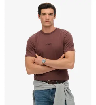 per uomo M1012131A Maglietta con micro logo Flint Stone marrone (L), Casual, Cotone, Manica corta