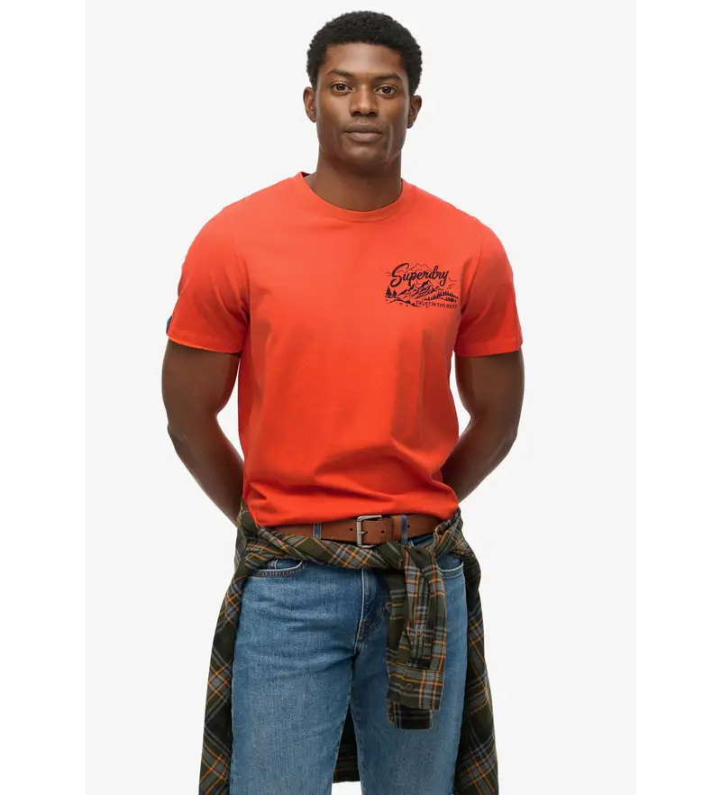 per uomo. M1012241A Maglietta rossa rilassata LoFi Outdoors (XL), Rosso, Casual, Cotone, Manica corta