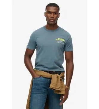 per uomo M1012242A Maglietta blu Mountain Relaxed (M), Casual, Cotone, Manica corta