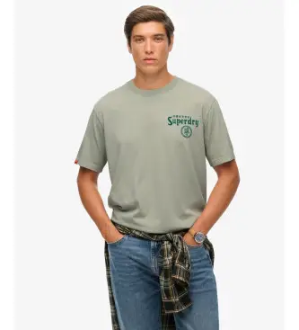 per uomo M1012248A Maglietta larga Tokyo Narrative, grigio verdastro (S), Casual, Cotone, Manica corta