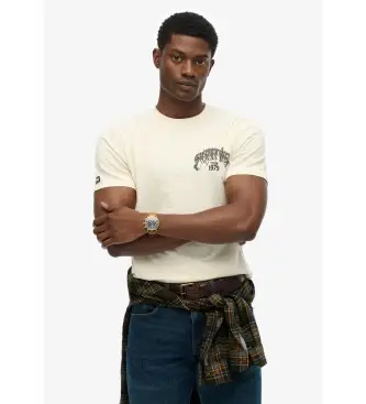 per uomo M1012250A Maglietta beige rilassata Biker Rock (S), Casual, Cotone, Manica corta