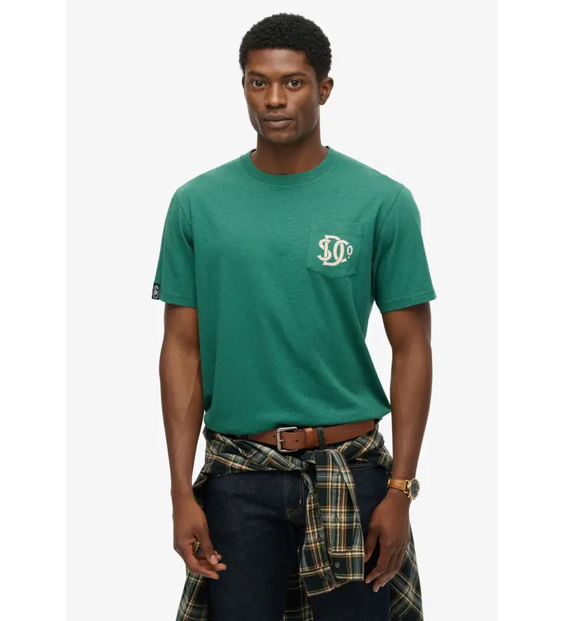 per uomo. M1012288A Maglietta grafica Green Merchant (XL), Casual, Verde, Cotone, Manica corta