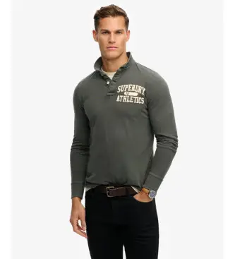 per uomo M1110435A Polo Vintage Athletic grigio (L), Casual, Cotone, Manica lunga