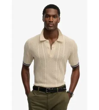 per uomo M1110458A Polo Texture beige (XL), Casual, Cotone, Manica corta