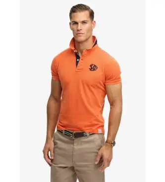 per uomo M1110465A Polo in piqué con monogramma arancione (L), Casual, Cotone, Manica corta