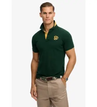per uomo M1110465A Polo in piqué con monogramma verde (L), Casual, Cotone, Manica corta