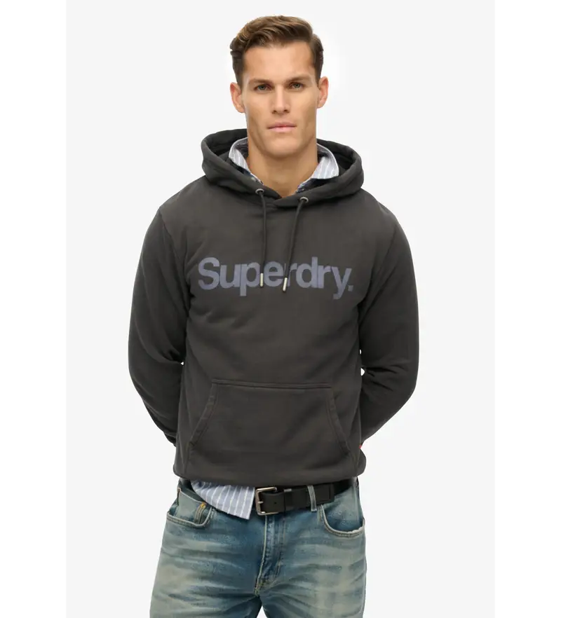 per uomo M2014025A Felpa con cappuccio Core City Logo nera (S), Nero, Casual, Cotone