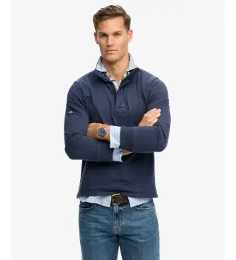 per uomo M2014057A Maglia classica blu navy (L), Casual, Cotone