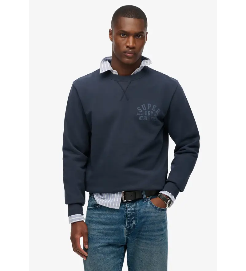 per uomo M2014090A Maglia sportiva blu (XL), Casual, Cotone