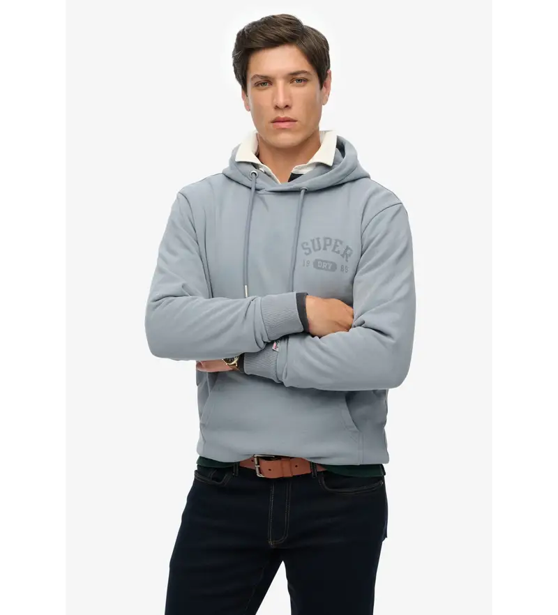Superdry Felpa blu Uomo Athletic Essentials in cotone