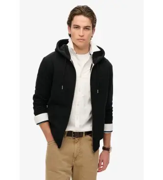 per uomo M2014128A Felpa con cappuccio e zip con logo Essential in nero (S), Casual, Cotone