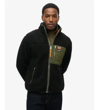 per uomo M2014141A Pile nero retrò vintage (S), Casual, Poliestere