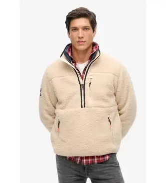 per uomo M2014149A Polar Half Zip Outdoor beige (XXL), Casual, Poliestere