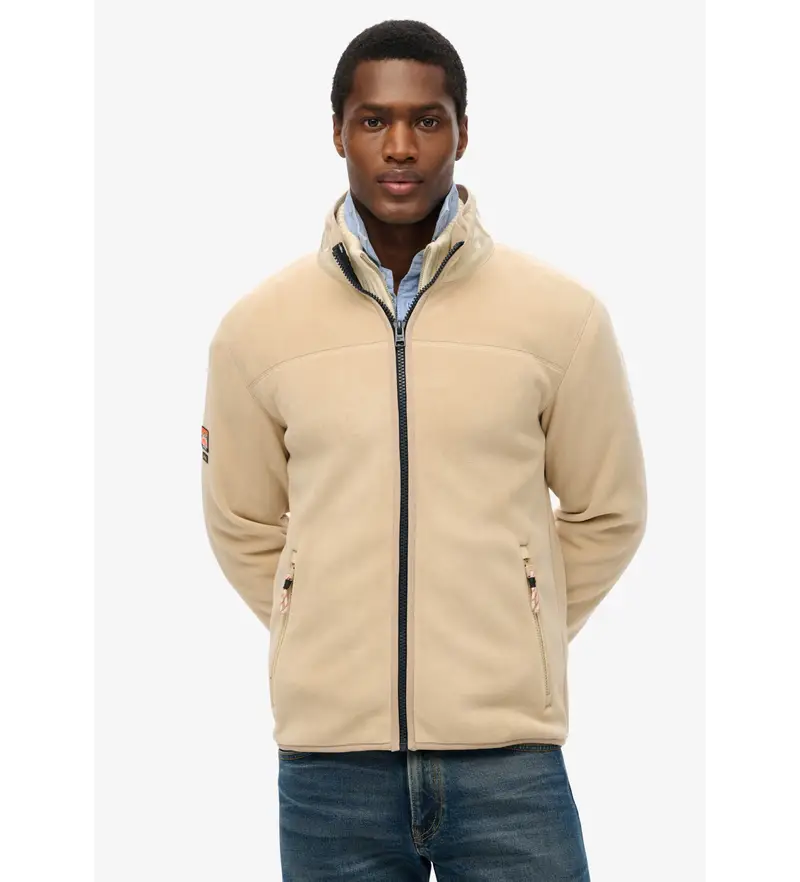 per uomo M2014152A Fodera in pile beige attivo (S), Casual, Polister riciclato, Sostenibile