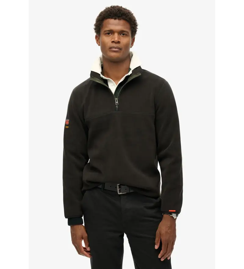 per uomo M2014153A Pile Active Half Zip in Nero (S), Casual, Manica lunga, Polister riciclato, Sostenibile