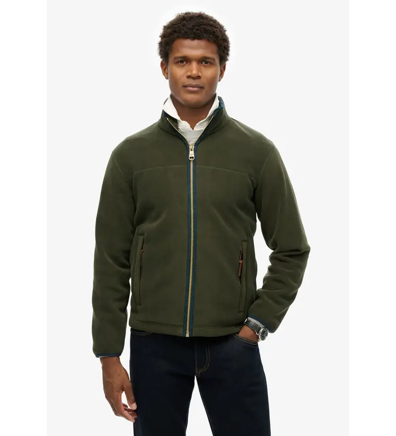 per uomo. M2014154A Pile Polar Estate Full Zip verde (M), Casual, Polister riciclato, Sostenibile
