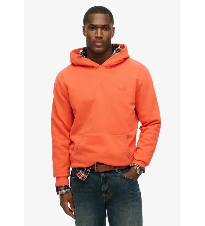 per uomo M2014168A Felpa con cappuccio Essential Coral Logo (M), Casual, Cotone, Corallo, Sostenibile