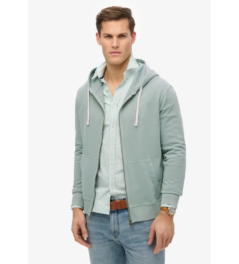 per uomo M2014170A Felpa con cappuccio blu classica essenziale (S), Casual, Cotone