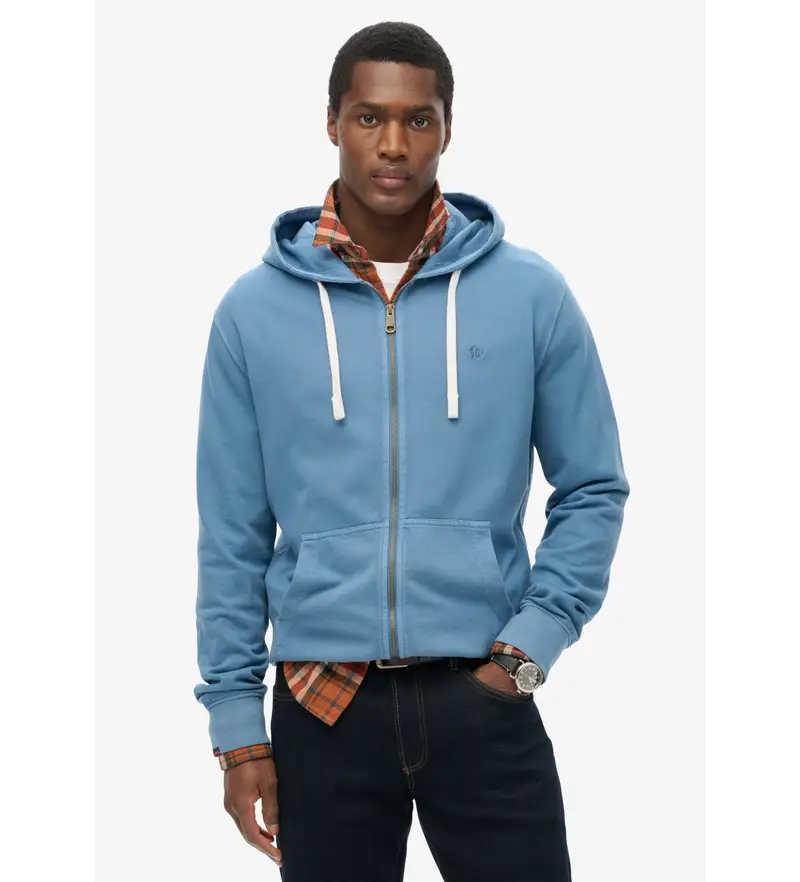 per uomo M2014170A Felpa con cappuccio Essential Classic Zip-Up Blu (S), Casual, Cotone