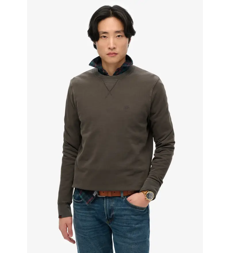 per uomo M2014174A Felpa classica essenziale in nero (S), Casual, Cotone