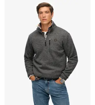 per uomo M2014257A Maglia mezza zip Storm Fleece grigio scuro (L), Casual, Poliestere