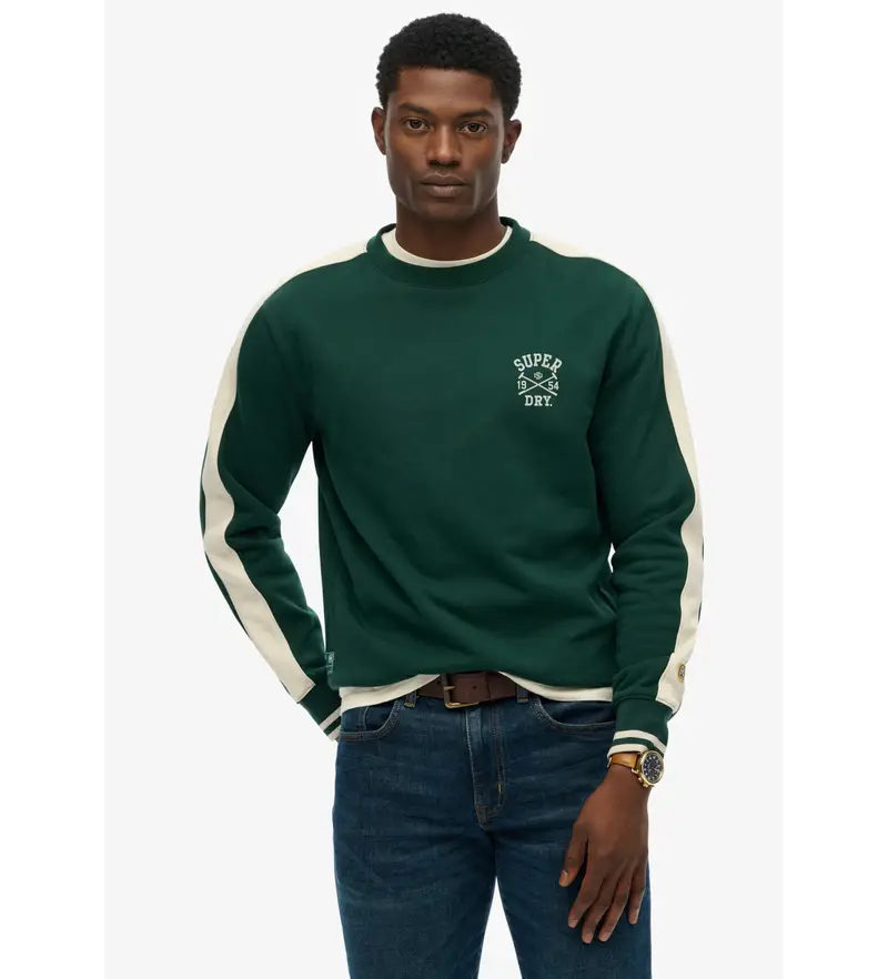 per uomo. M2014281A Felpa verde Athletic Club Crew (M), Casual, Cotone