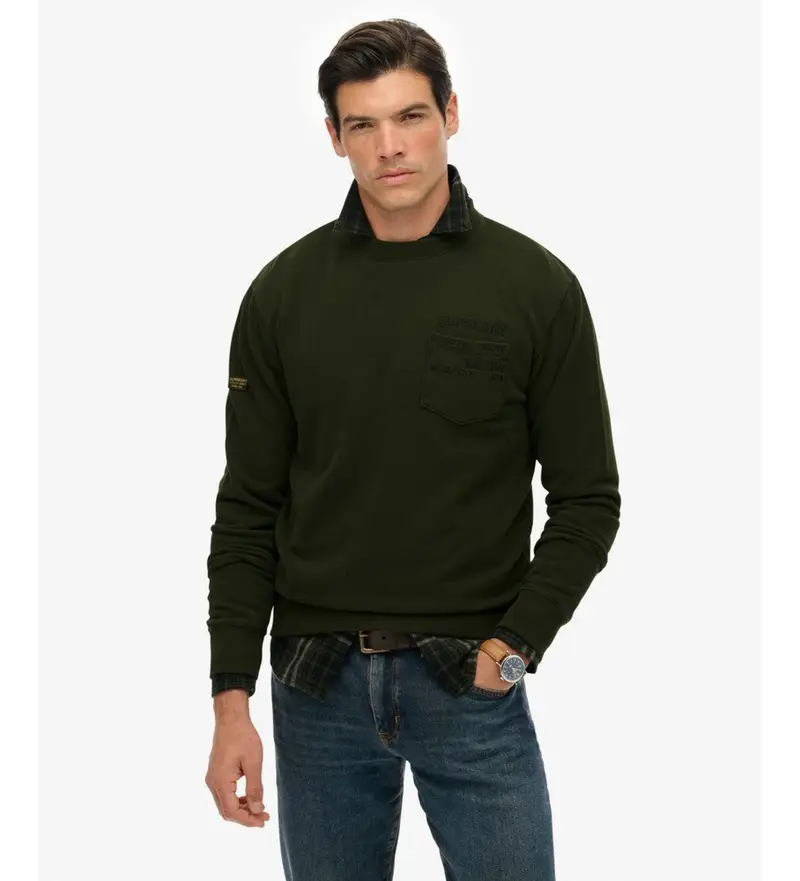 per uomo. M2014294A Felpa verde comoda e comoda (XXL), Casual, Cotone
