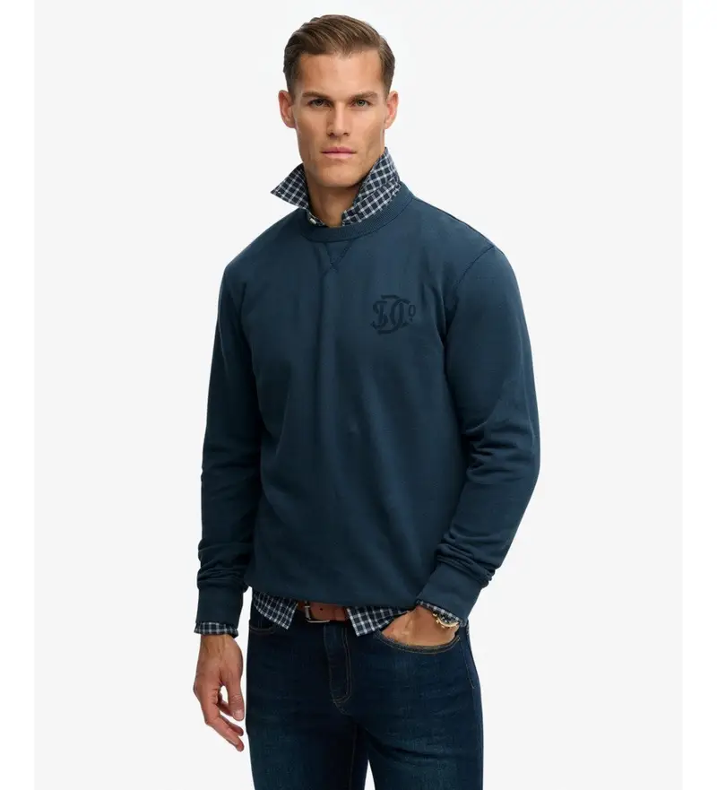 per uomo M2014305A Felpa con grafica Navy Merchant (L), Casual, Cotone