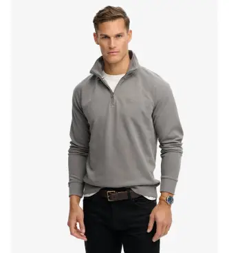 per uomo M2014309A Maglione Henley Raglan con logo Essential grigio (M), Casual, Cotone