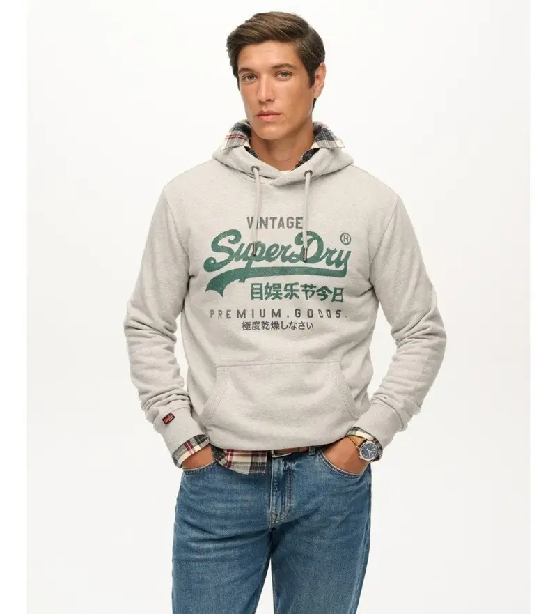 per uomo M2014380A Felpa grigia Duo Classic (M), Casual, Grigio, Cotone