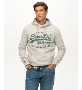 per uomo M2014380A Felpa grigia Duo Classic (S), Casual, Grigio, Cotone