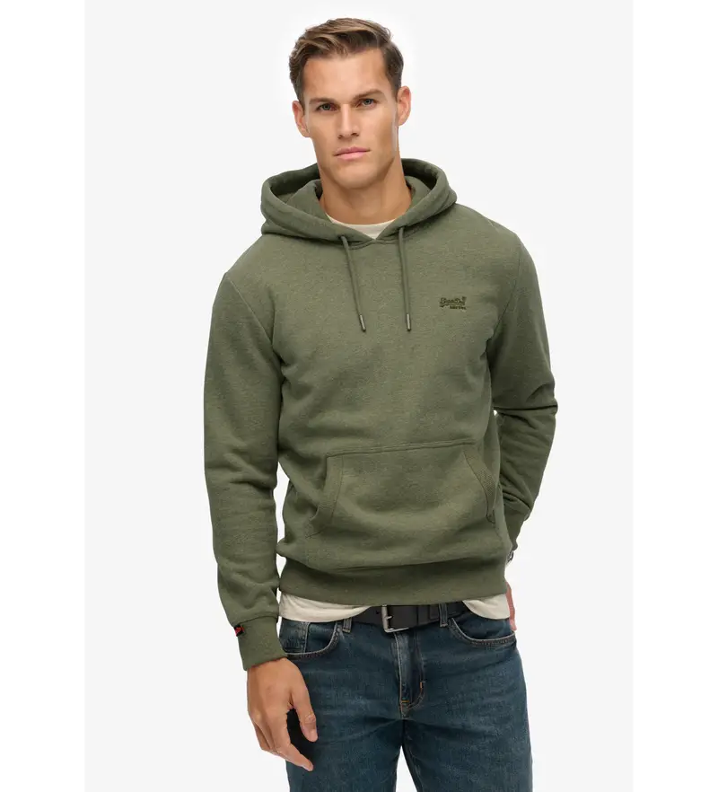 per uomo M2014404A Felpa con cappuccio Essential Logo verde (XL), Casual, Cotone