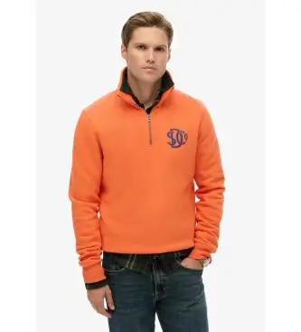 per uomo M2014475A Felpa arancione Neon Half Zip Track (M), Casual, Cotone
