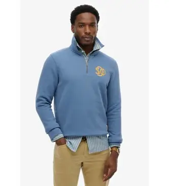 per uomo M2014475A Felpa con mezza zip al neon (blu) (M), Casual, Cotone