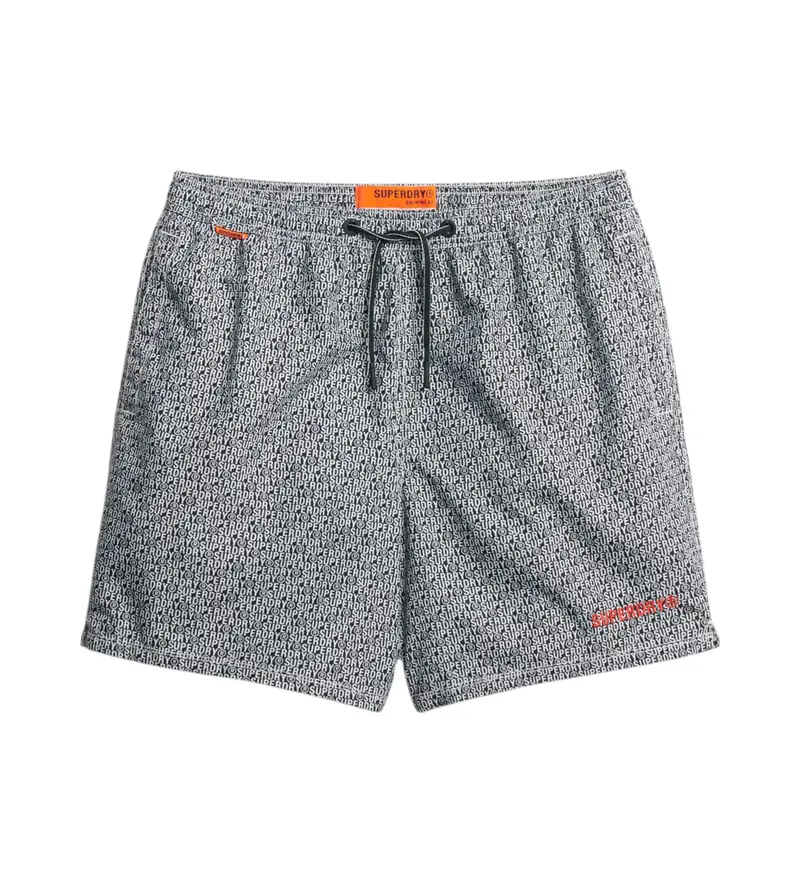 per uomo M3010241A Costume da bagno nero con stampa all-over (M), Beachwear, Polister riciclato, Sostenibile