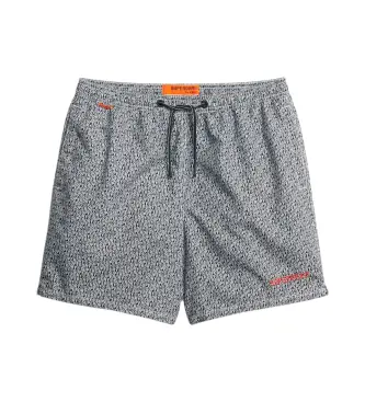 per uomo M3010241A Costume da bagno nero con stampa all-over (S), Beachwear, Polister riciclato, Sostenibile