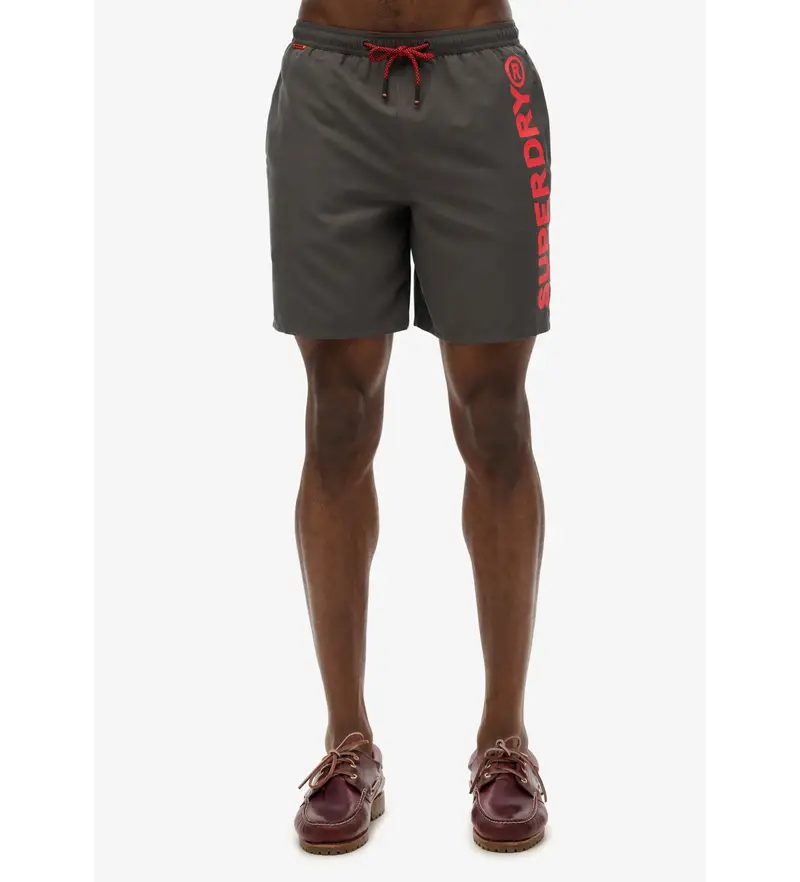 per uomo M3010248A Pantaloncini da bagno sportivi grigi da 17" (S), Grigio, Beachwear, Polister riciclato, Sostenibile