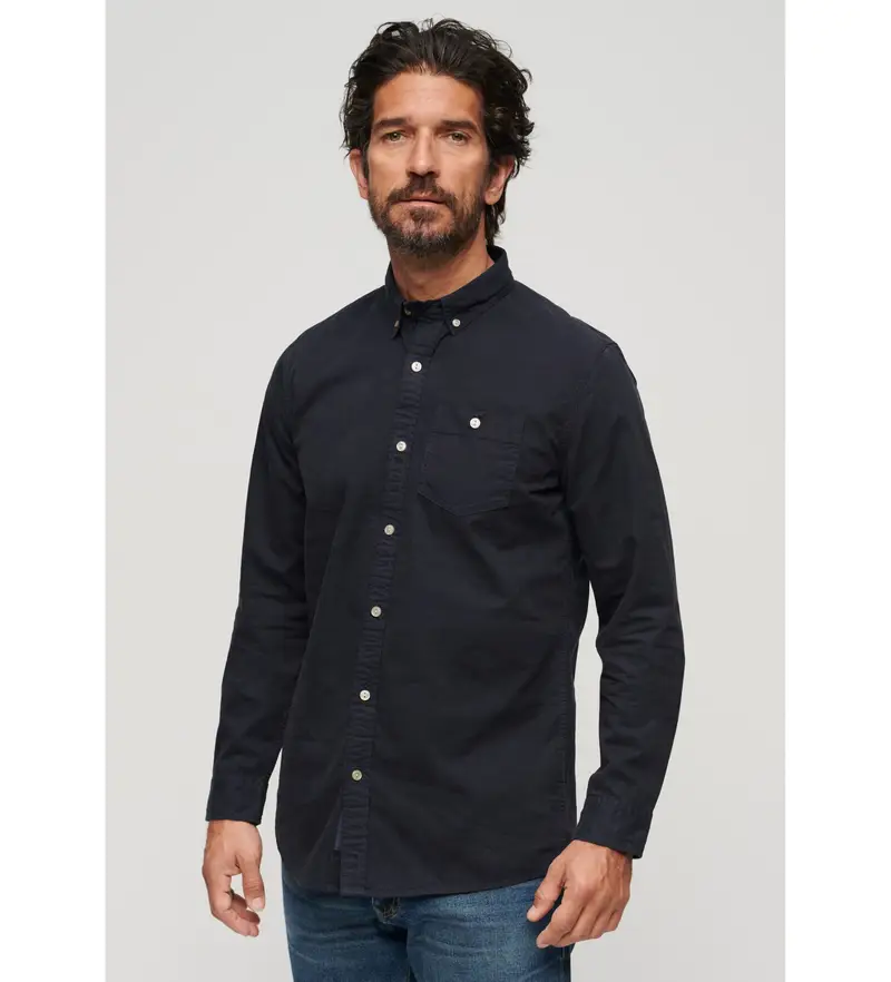 per uomo M4010680A Camicia blu scuro del Merchant Store (S), Casual, Cotone, Classico, Manica lunga, Navy